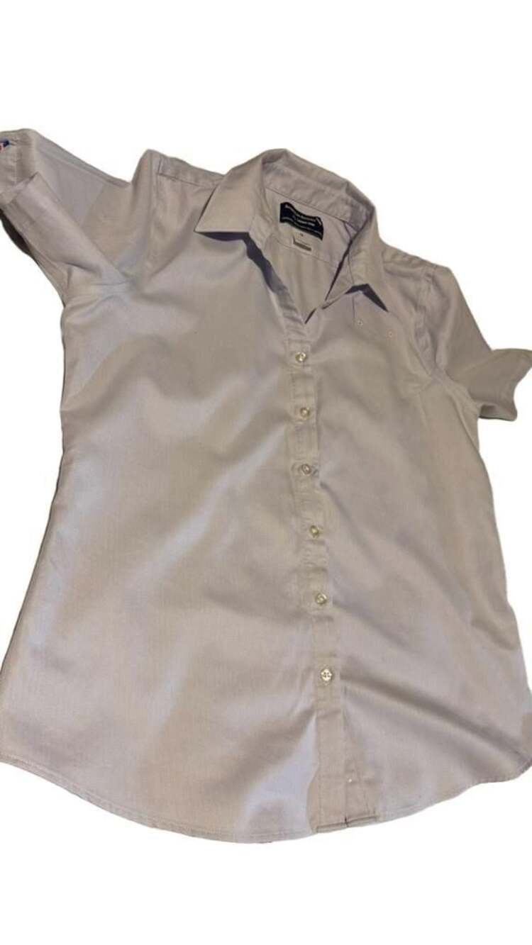 American Airlines By Lands' End Women's Blue  Uniform Button Down Shirt Size 12